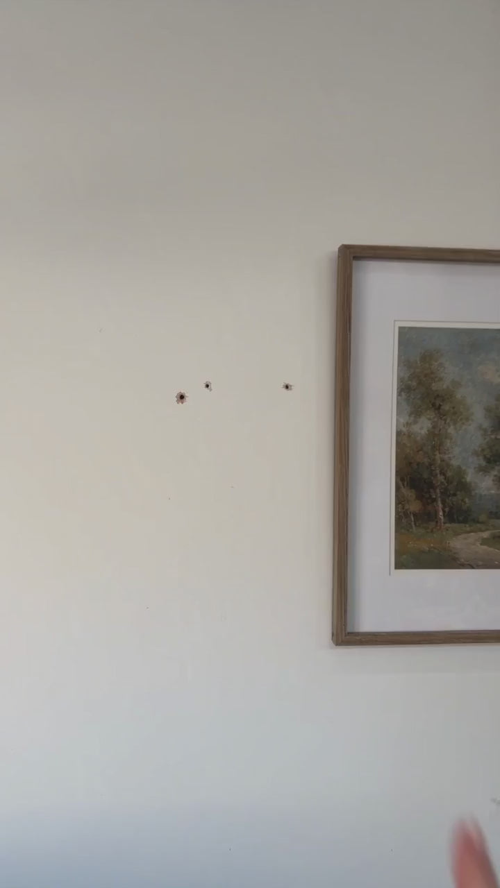Picture hanging level demo, two hooks (AI-generated video)